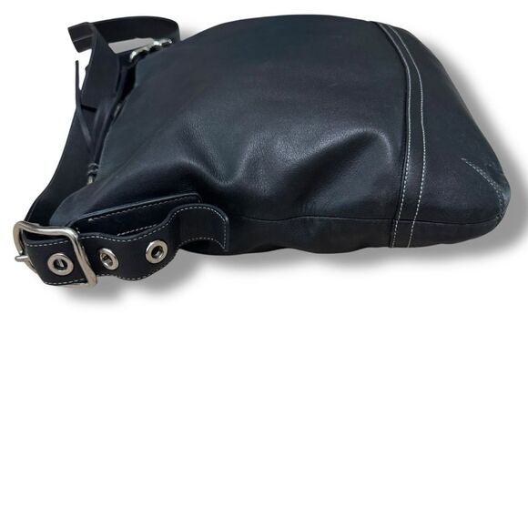 Coach Soho Black Leather Hobo Crossbody Shoulder Bag 1415 Fringe Tassel Purse - Picture 4 of 11